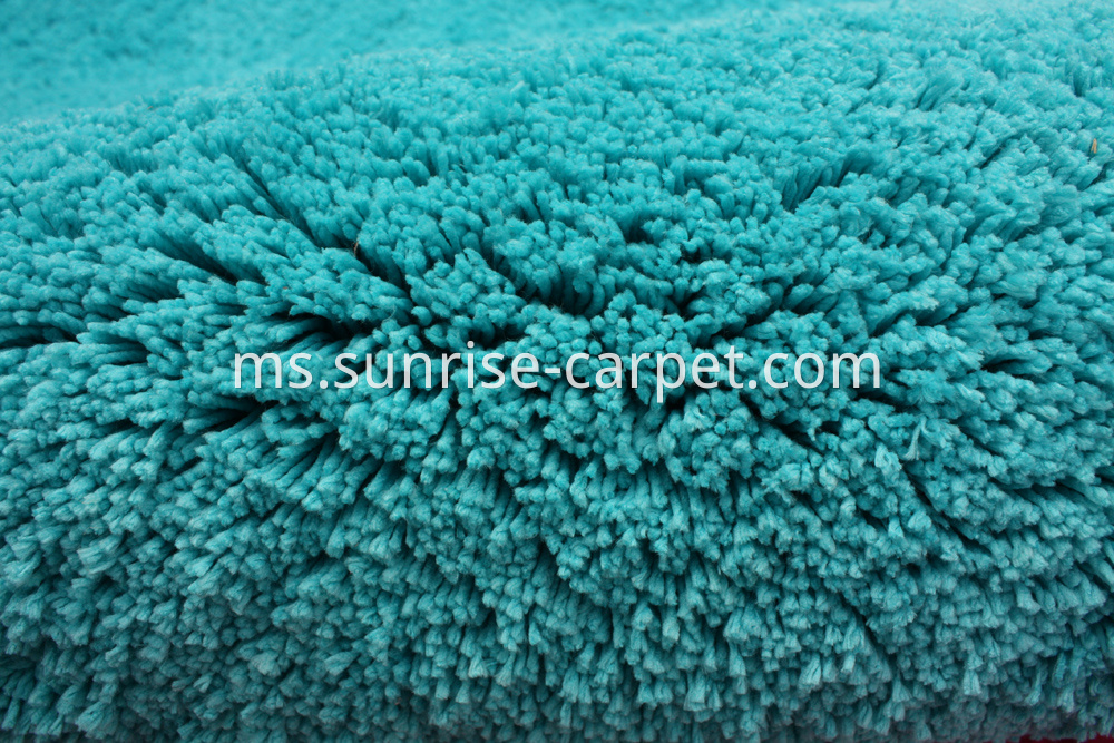 Microfiber soft shaggy with solid color turqoise